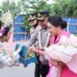 AKBP Hannry PH Tambunan saat prosesi pisah sambut di Mapolres Langkat.