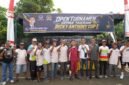 Pimpinan DPRD Sumut Ricky Anthony saat membuka Turnamen Sepak Takraw RA Cup I 2026 di Kelurahan Sidomulyo, Kecamatan Stabat, Langkat.
